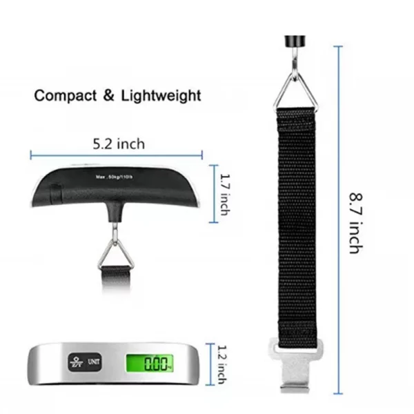 Balance de voyage digitale – Pesée précise pour valises et bagages jusqu’à 50 kg – Image 3