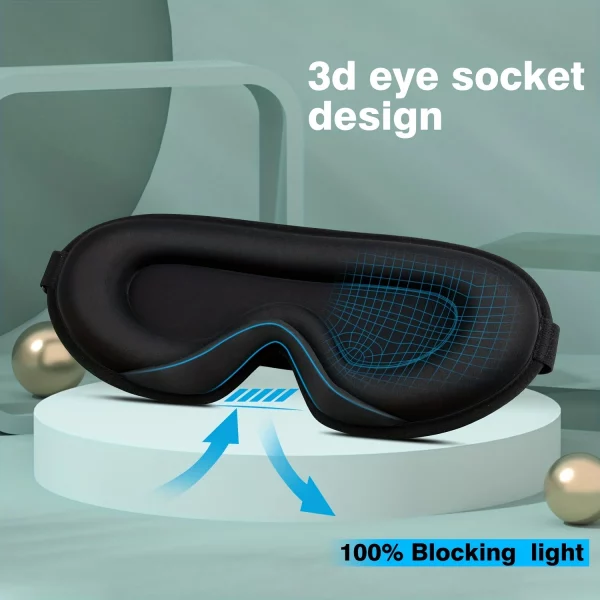 Masque de sommeil 3D avec bouchons d’oreilles – Confort total & obscurité absolue – Image 2