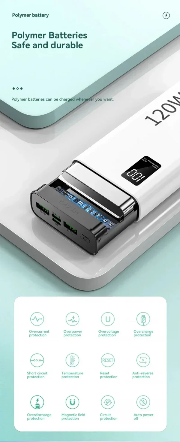 Batterie externe 120W – 50 000 mAh de puissance et charge ultra-rapide pour vos appareils – Image 15
