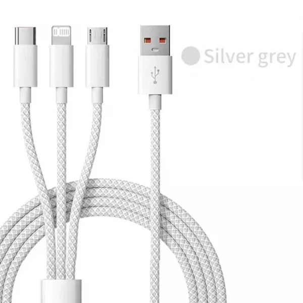 Câble 3-en-1 66W – Recharge ultra-rapide & synchronisation pour tous vos appareils