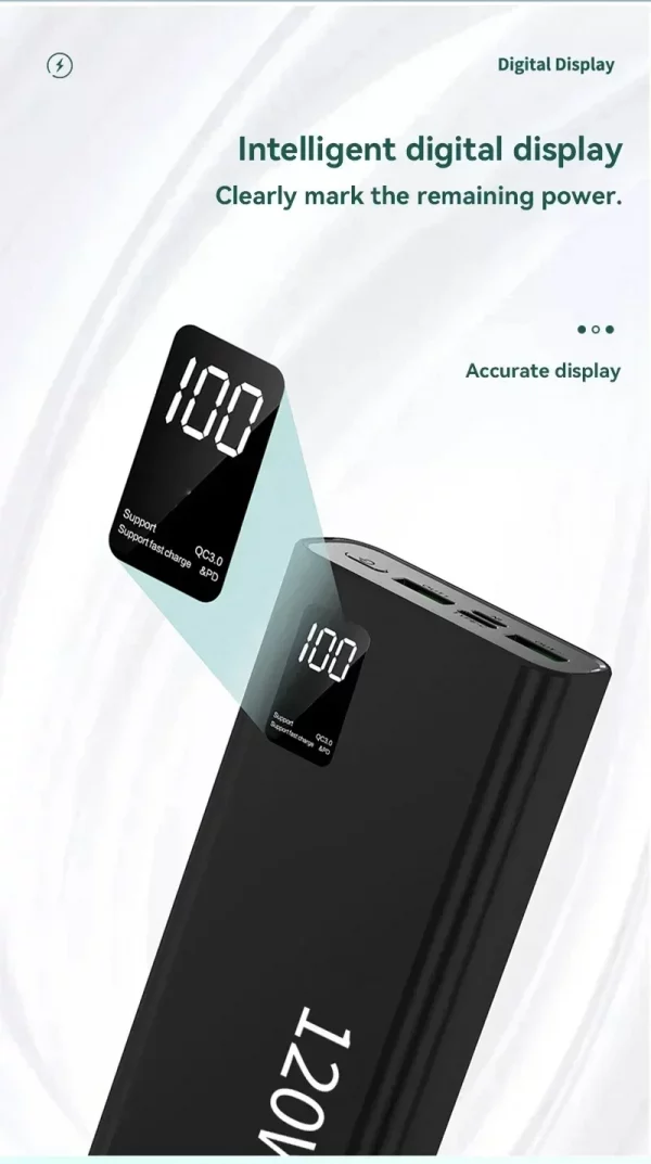 Batterie externe 120W – 50 000 mAh de puissance et charge ultra-rapide pour vos appareils – Image 13