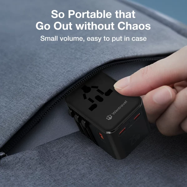 Adaptateur de voyage international – 4 prises, 3 ports USB & charge rapide pour tous vos appareils – Image 4