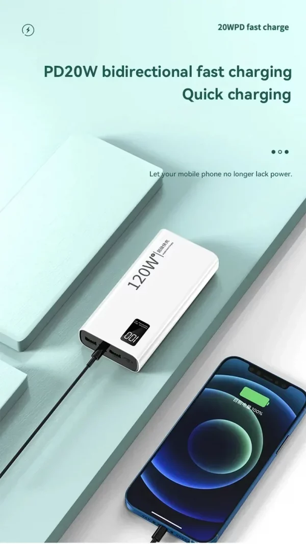 Batterie externe 120W – 50 000 mAh de puissance et charge ultra-rapide pour vos appareils – Image 9