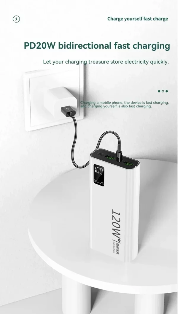 Batterie externe 120W – 50 000 mAh de puissance et charge ultra-rapide pour vos appareils – Image 12