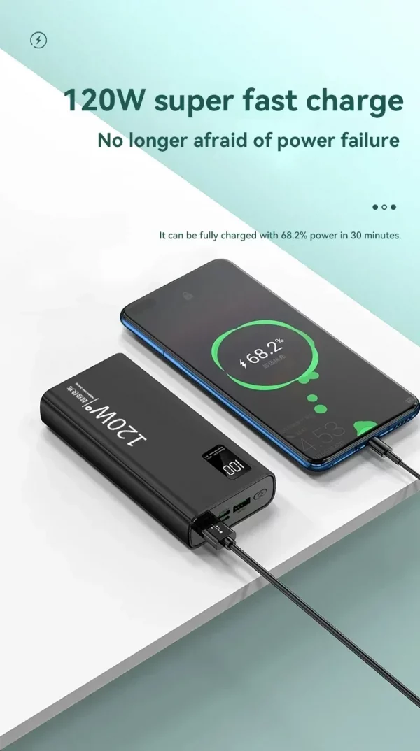 Batterie externe 120W – 50 000 mAh de puissance et charge ultra-rapide pour vos appareils – Image 8